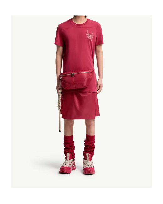 Moncler Pink Rick Owens Girder Cotton T-Shirt for men