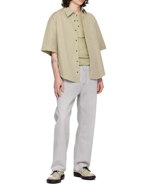 AMI Natural Short Sleeved Button-Up Shirt for men