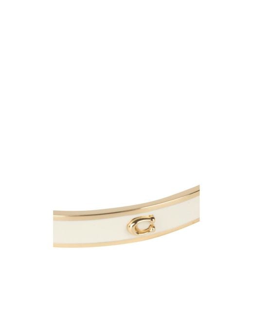 COACH White Hinged Bracelet