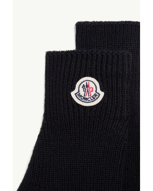 Moncler Black Wool Gloves for men