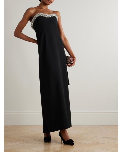 Jonathan Simkhai Black Riona Embellished-Bustier Dress