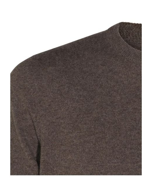 Malo Brown Crew-Neck Knitted Sweater for men
