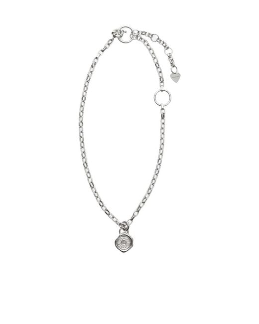 Acne White Bijoux Pendant Necklace for men