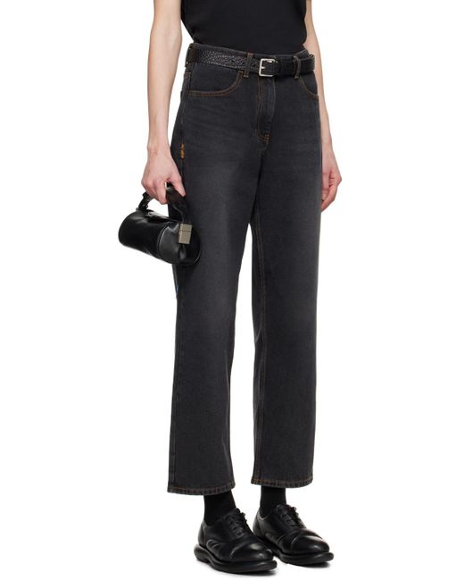 Adererror Black Belt Loop Logo Jeans Pants for men