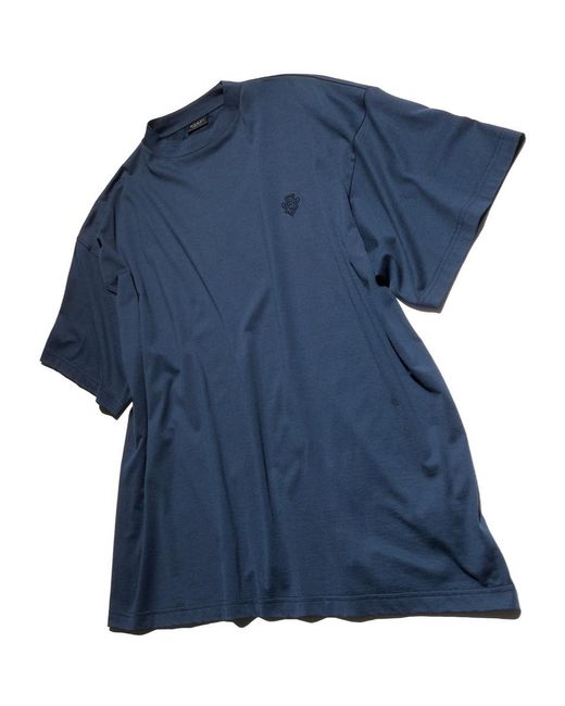 Gucci Blue Crest Embroidered T-Shirt for men