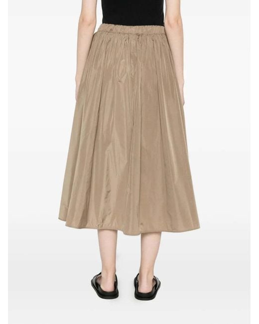 Max Mara Natural Drawstring Midi Skirt