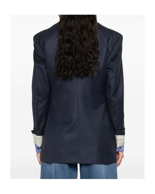 Prada Blue Double-Breasted Tailored Blazer
