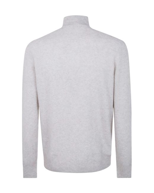 Nuur White High-Neck Long-Sleeved Sweater for men