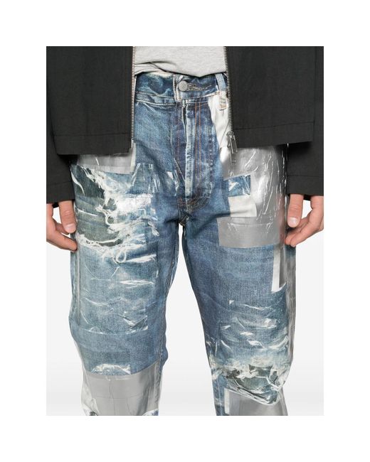 Acne Blue Multi-Pocket Casual Pants for men