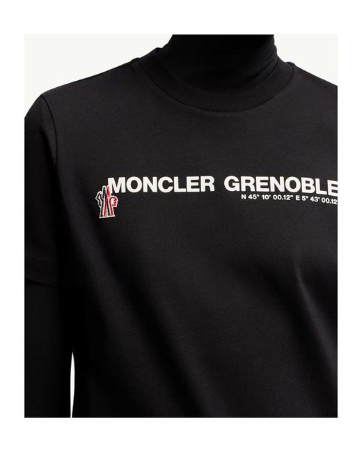 Moncler Black Grenoble Logo-Printed Crewneck T-Shirt