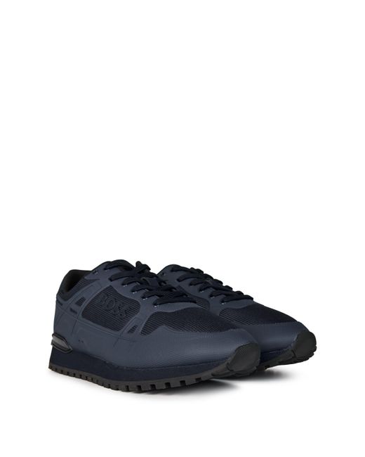 Boss Blue Solid Color Sneakers for men