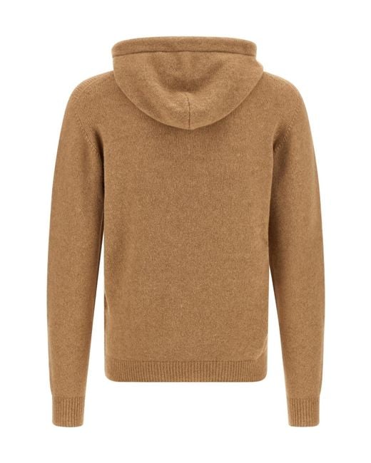 Roberto Collina Brown Hooded Sweater for men
