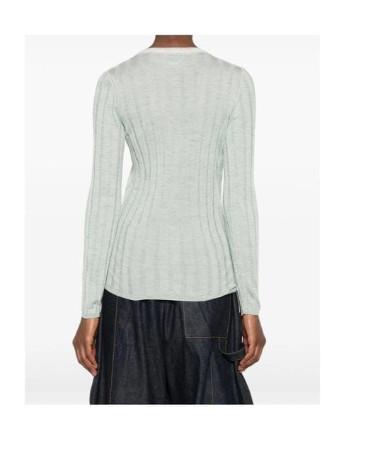 Prada Green Ribbed Cardigan