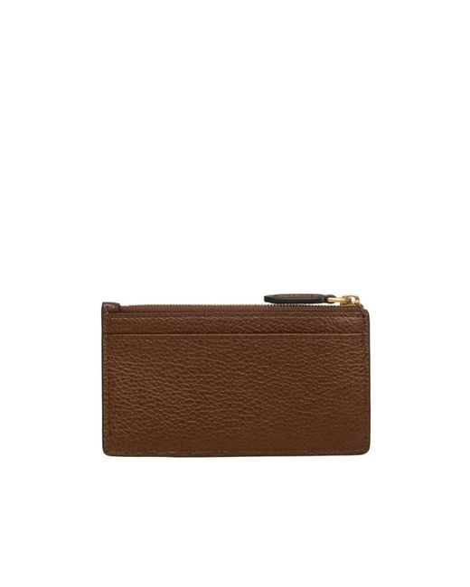 Mulberry Brown Zip Card Wallet