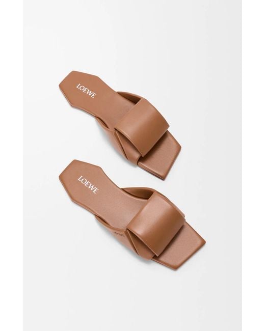 Loewe Brown Origami Square-Toe Sandals