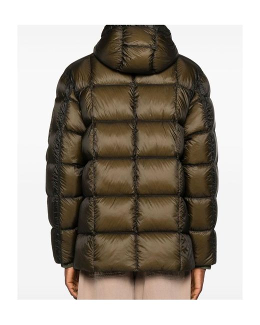 C P Company Green Hooded Quilted Jacket for men