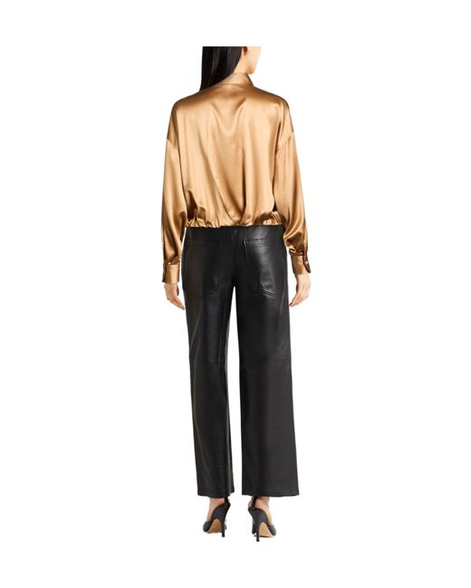 Brunello Cucinelli Natural Solid-Color Comfortable Embroidered Blouse