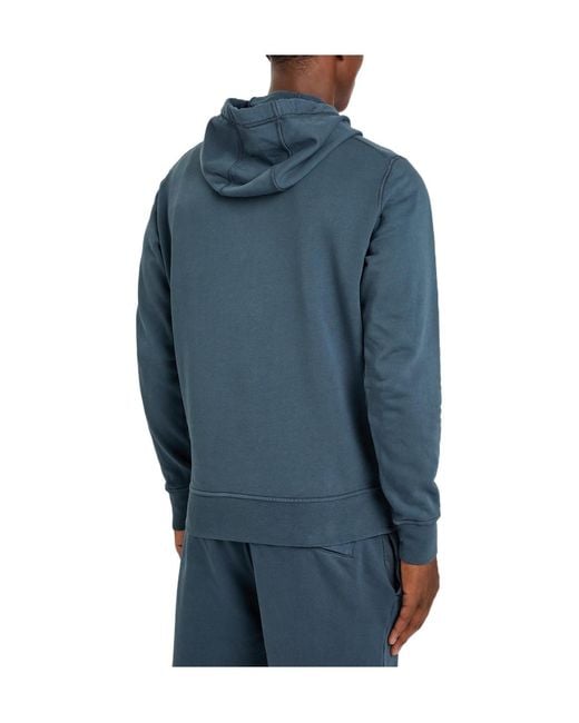 Stone Island Blue Hooded Cotton Sweatshirt for men