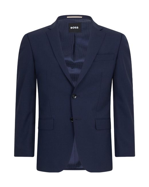 Boss Blue Notch Lapel Jacket for men