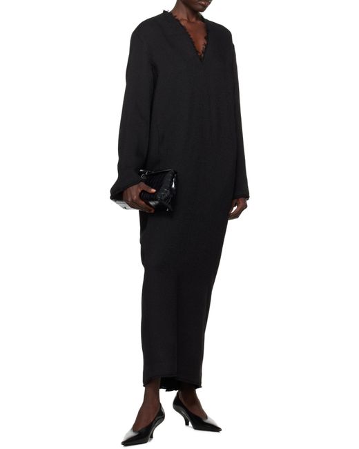 Totême  Black Broad Sablé Maxi Dress