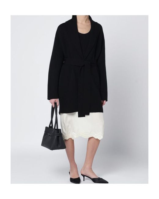 Totême  Black Totême Single-Breasted Belted Coat