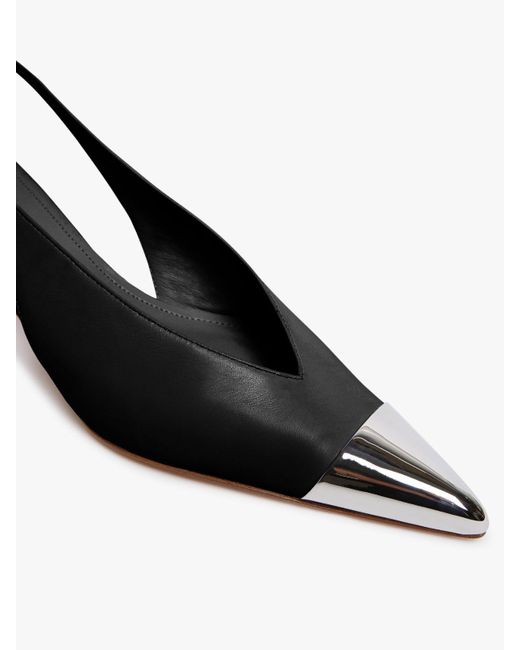 Sportmax Black Metal Pointed Open-Heeled Shoes