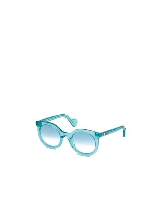 Moncler Blue Eyewear Round Frame Sunglasses