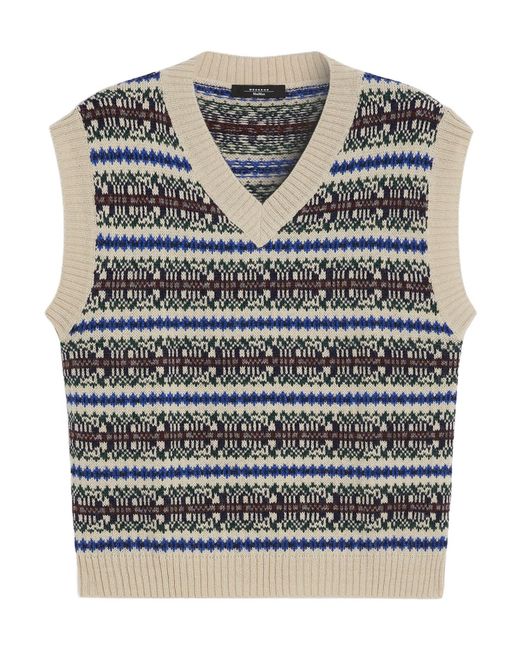 Weekend by Maxmara Gray Jacquard Gilet
