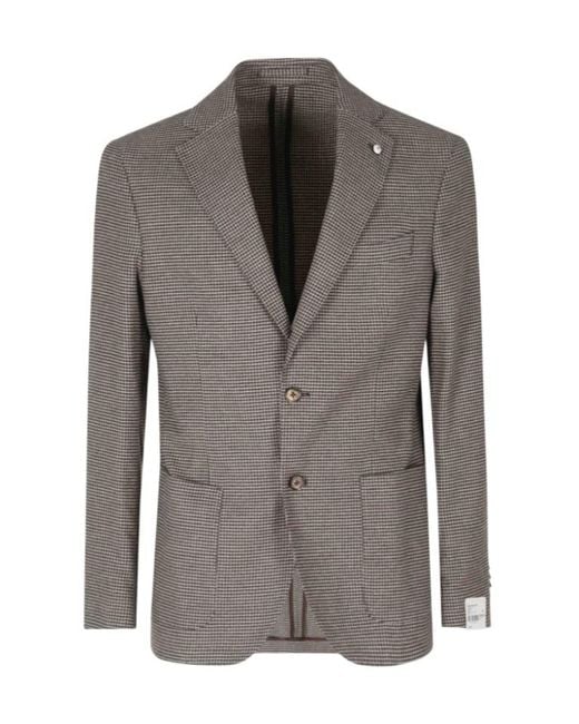 L.b.m. 1911 Gray Long-Sleeve Blazer for men