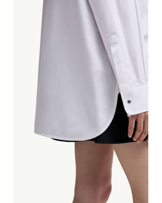 Moncler White Logo Patch Long Sleeved Shirt