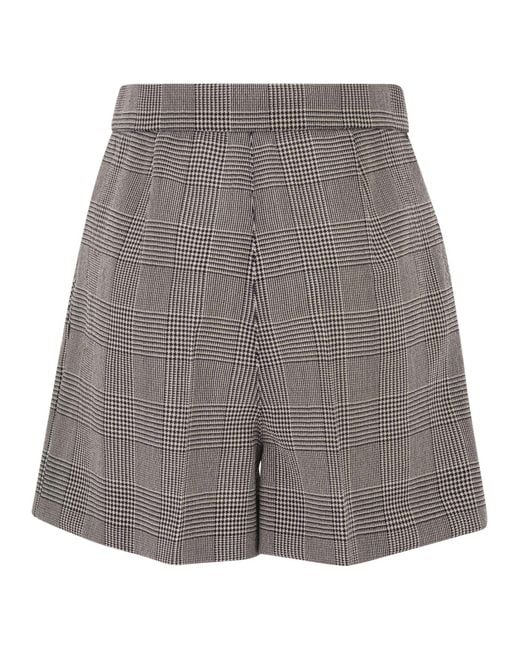 Max Mara Gray Mxmagoraio Prince Of Wales Tailored Shorts