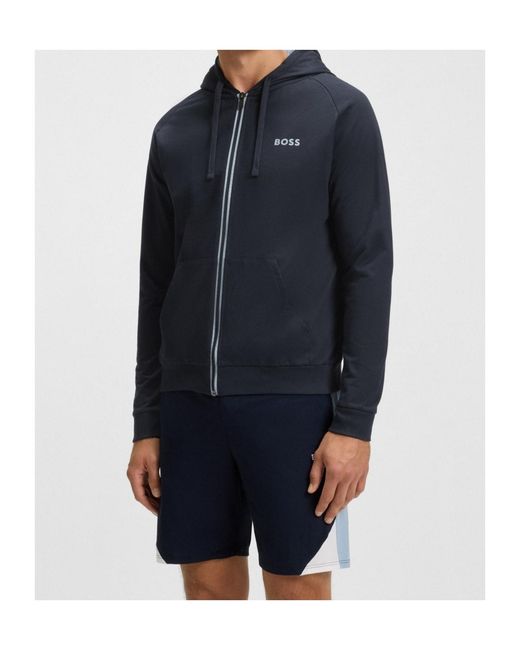 Boss Blue Long Sleeve Sweatshirt Jacket for men