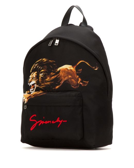 Givenchy Black Leo Printed Backpack for men