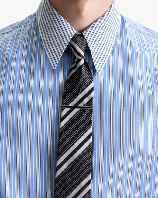Saint Laurent White Striped Tie for men
