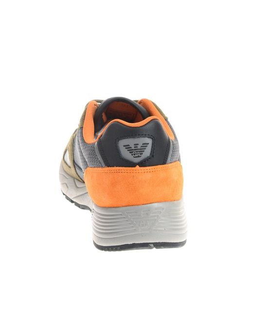 Emporio Armani Gray Logo Sports Shoes for men