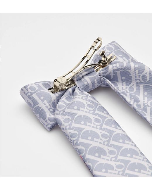 Dior Blue Large Infini Tartan Twist Bow