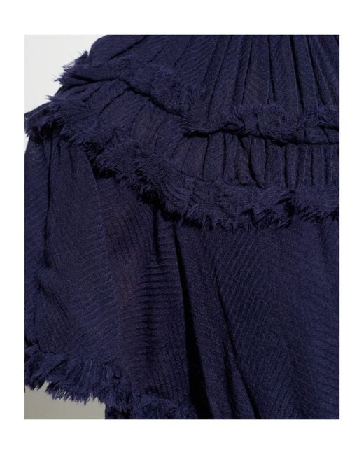 Ulla Johnson Blue Ayan Ruffled Midi Dress
