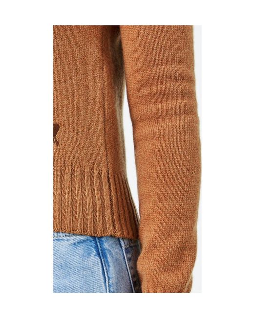 AMI Brown Crewneck Knit Sweater