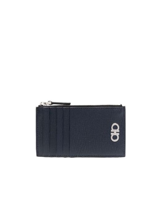 Ferragamo Blue Logo Card Bag for men