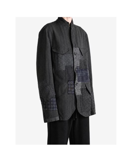 Junya Watanabe Black Patchwork Design Suit Jacket for men