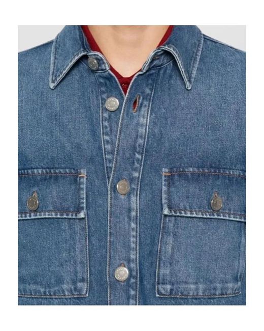 Jacob Cohen Blue Button-Up Denim Shirt Jacket for men