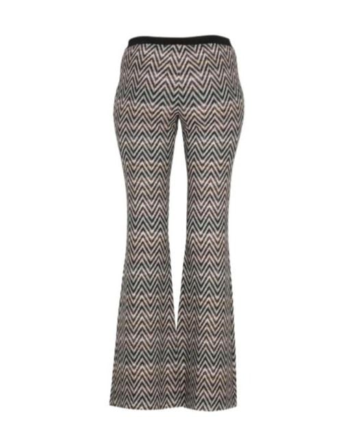 Missoni Gray Zigzag Wide-Leg Pants