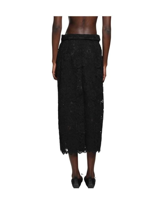 Simone Rocha Black Lace Midi Skirt