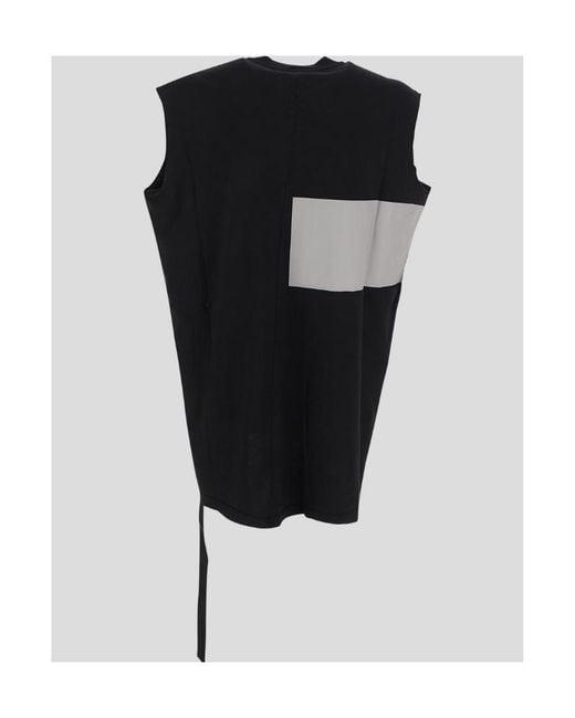 Rick Owens Black Tarp Logo-Print Organic Cotton Top for men