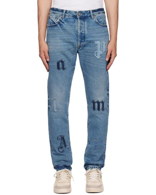 Palm Angels Blue Jeans for men