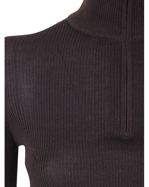 Frankie Shop Blue Half-Zip Knit Top