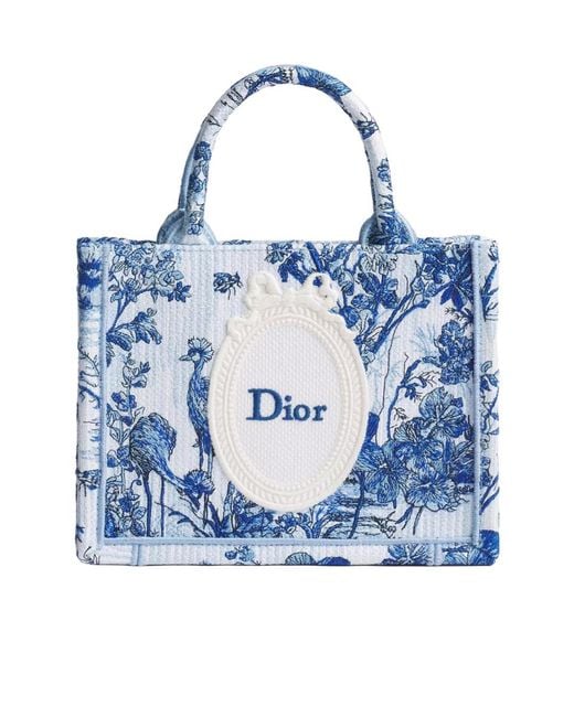 Dior Blue Iviera Mini Book Tote With Strap