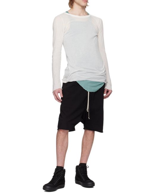 Rick Owens Black Drawstring Pod Shorts for men