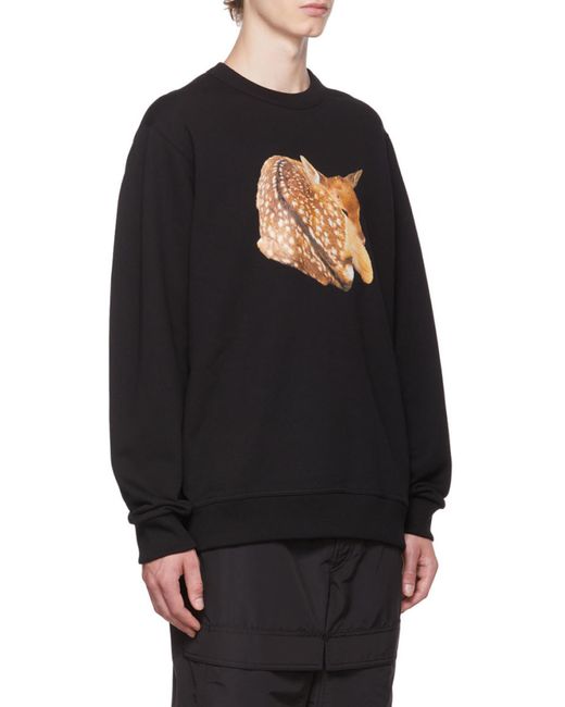 Burberry Black Graphic-Print Long-Sleeve Sweatshirt for men