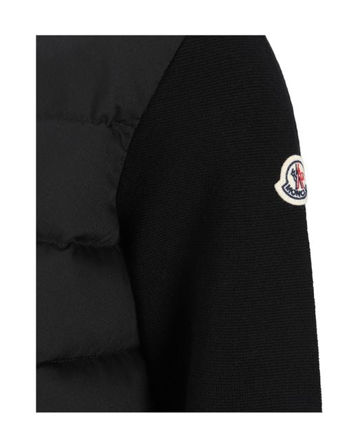Moncler Black Padded Wool Cardigan